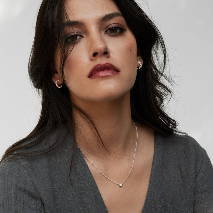 Dower & Hall White Sapphire Round Dewdrop Pendant