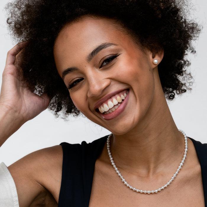 Dower & Hall White Timeless Freshwater Pearl Studs