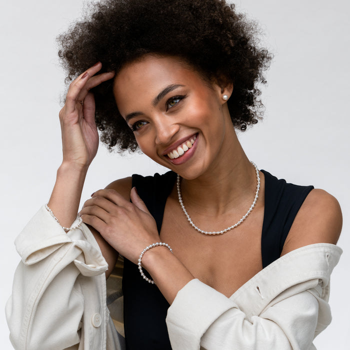 Dower & Hall White Timeless Freshwater Pearl Studs