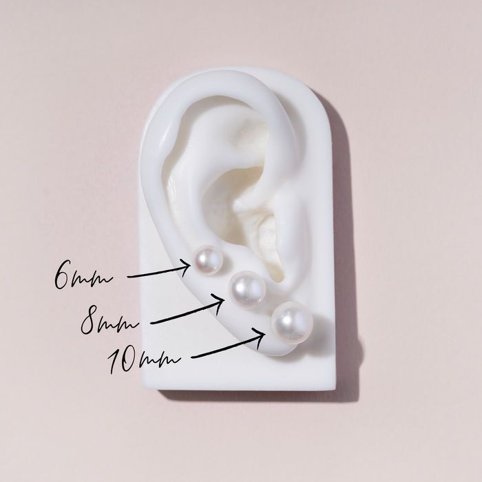 Dower & Hall White Timeless Freshwater Pearl Studs