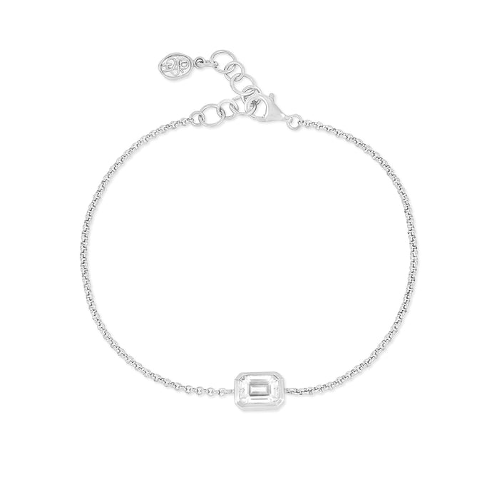Dower & Hall White Topaz Octagon Chain Bracelet