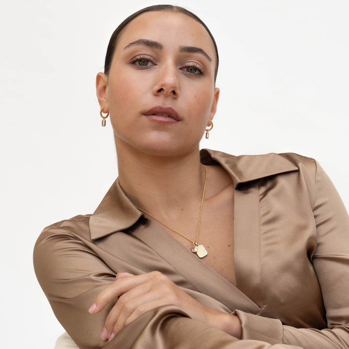 Dower & Hall White Topaz Octagon Humbug Necklace