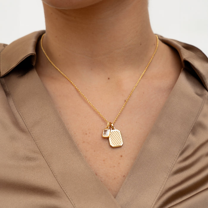 Dower & Hall White Topaz Octagon Humbug Necklace