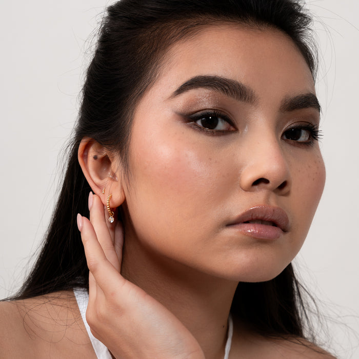 Dower & Hall White Topaz Orissa Hoops