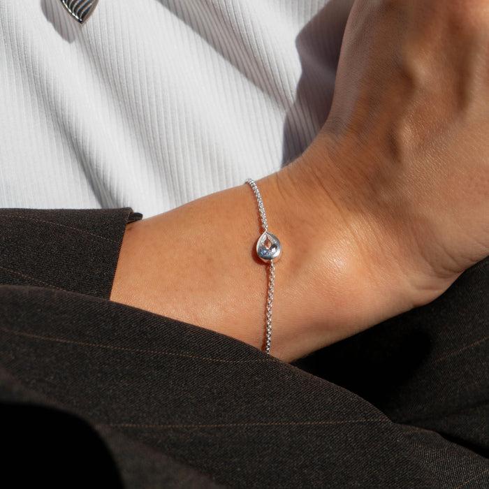 Dower & Hall White Topaz Pear Chain Bracelet