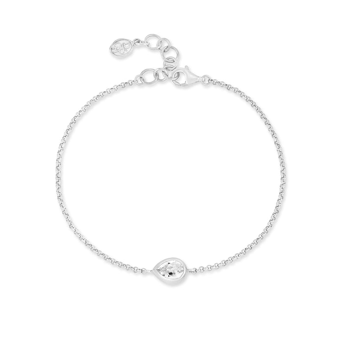 dower & hall White Topaz Pear Chain Bracelet