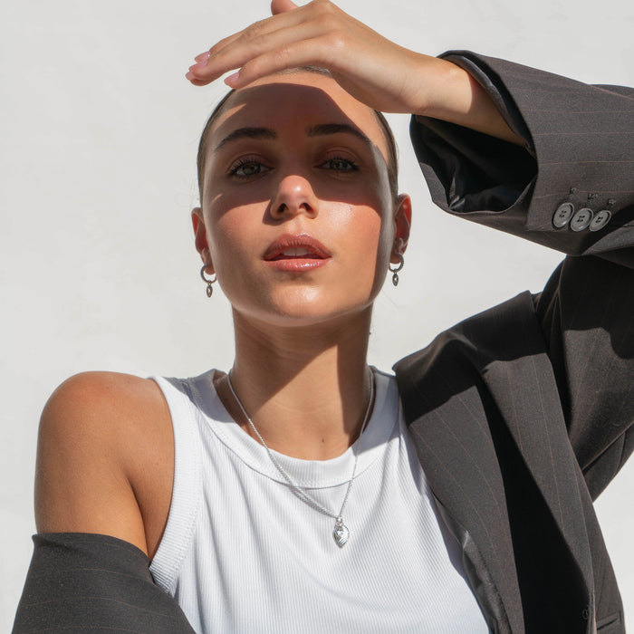 Dower & Hall White Topaz Twist Huggie Charm Hoops