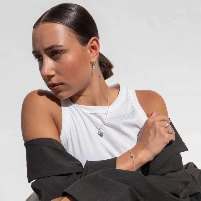 Dower & Hall White Topaz Twist Peardrop Necklace