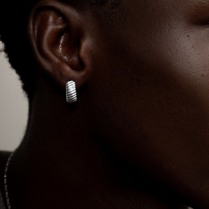 Dower & Hall Wide Twist Huggie Hoops