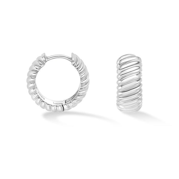 Dower & Hall Wide Twist Huggie Hoops