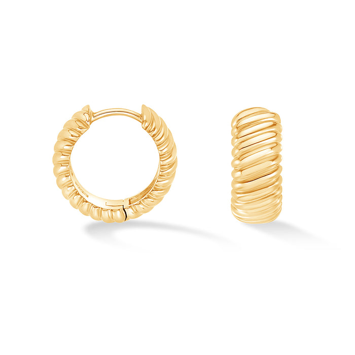 dower & hall Wide Twist Huggie Hoops