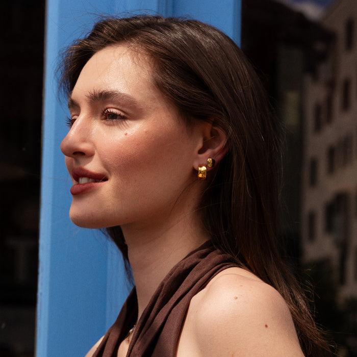 Dower & Hall Wide Waterfall Huggie Hoops