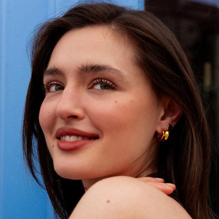 Dower & Hall Wide Waterfall Huggie Hoops