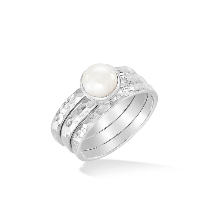Dower & Hall Wondrous Pearl Twinkle Stacking Rings