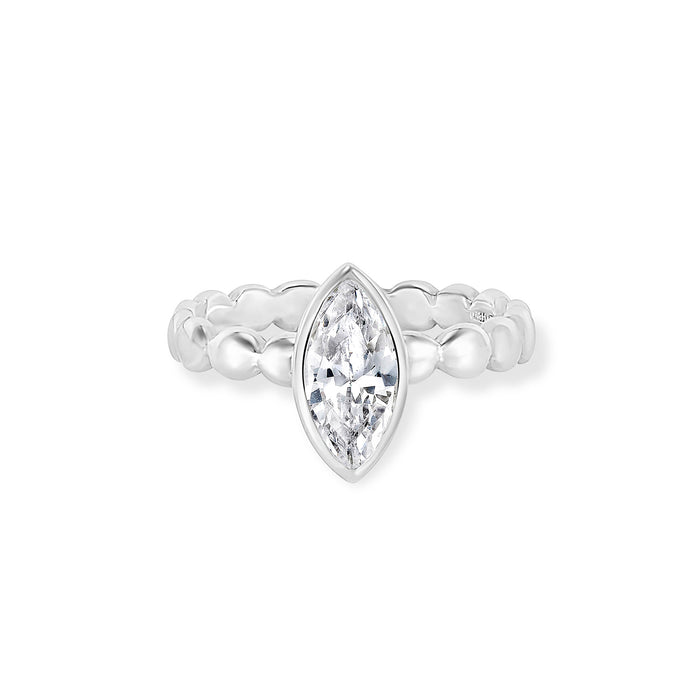 Dower & Hall Marquise White Topaz Dewdrop Twinkle Ring