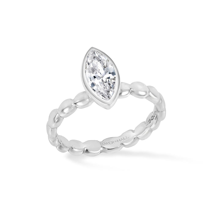 dower & hall Marquise White Topaz Dewdrop Twinkle Ring