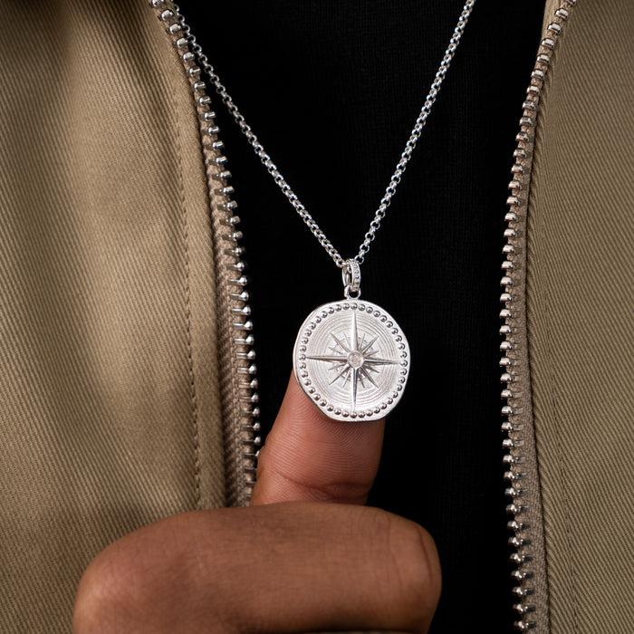 Dower & Hall Men's Diamond True North Talisman Necklace