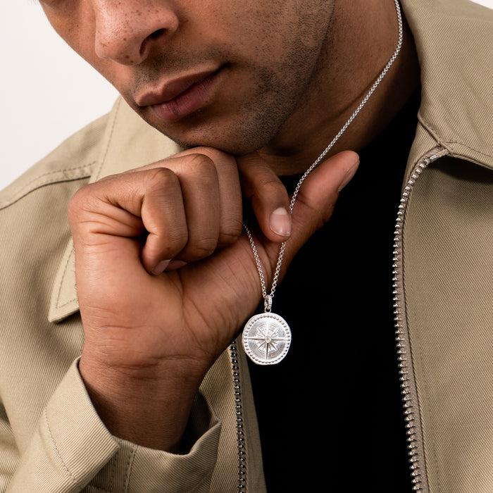 Dower & Hall Men's Diamond True North Talisman Necklace