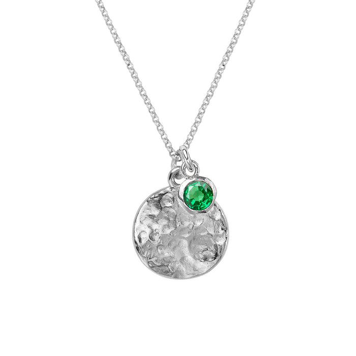 dower & hall Men's Disc & 5mm Green Garnet Array Pendant