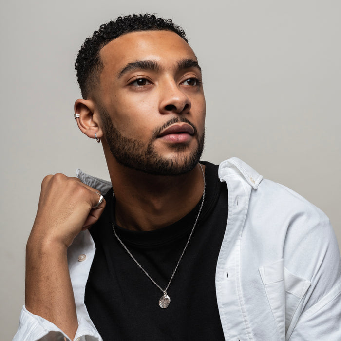 Dower & Hall Men's Disc & 5mm White Topaz Array Pendant