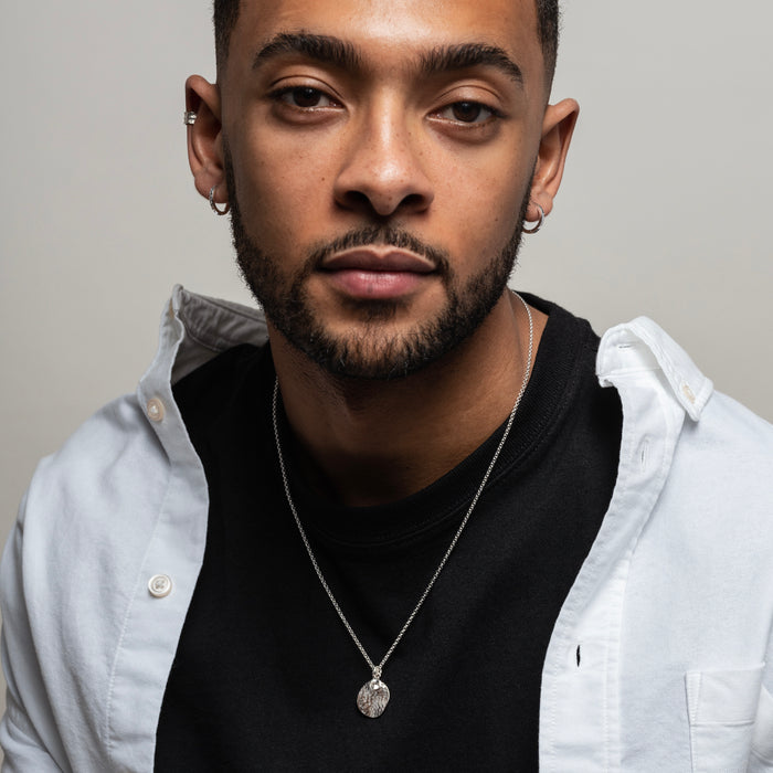 Dower & Hall Men's Disc & 5mm White Topaz Array Pendant