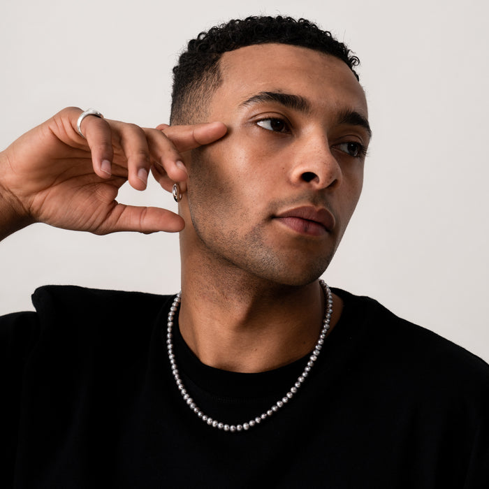 Dower & Hall Men's Dove Grey Freshwater Pearl Necklace