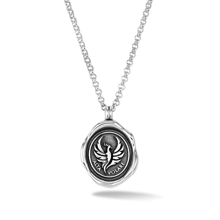 dower & hall Men's 'Fly High' Phoenix Talisman Necklace
