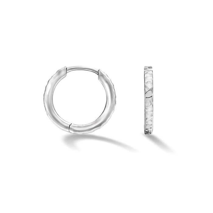 dower & hall Men's Medium Hammered Nomad Huggie Hoops