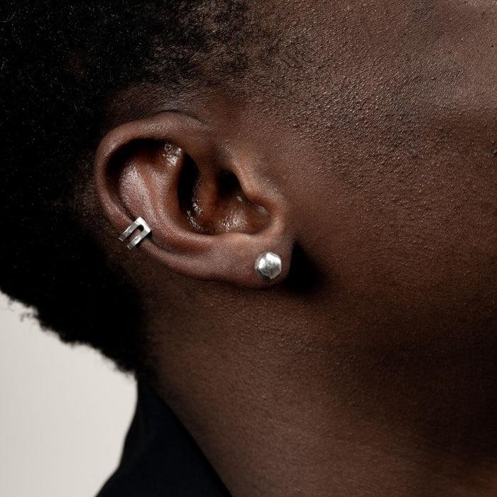 Dower & Hall Men's Medium Single Signature Nugget Stud