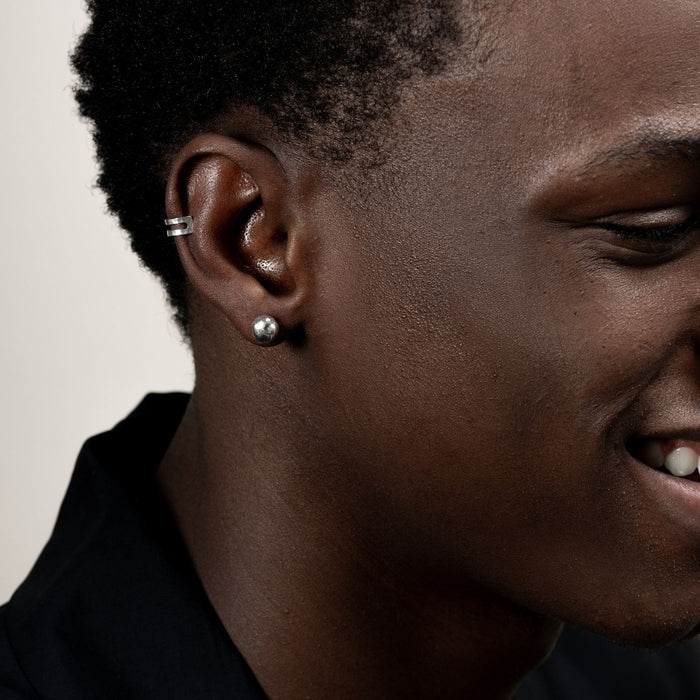 Dower & Hall Men's Medium Single Signature Nugget Stud