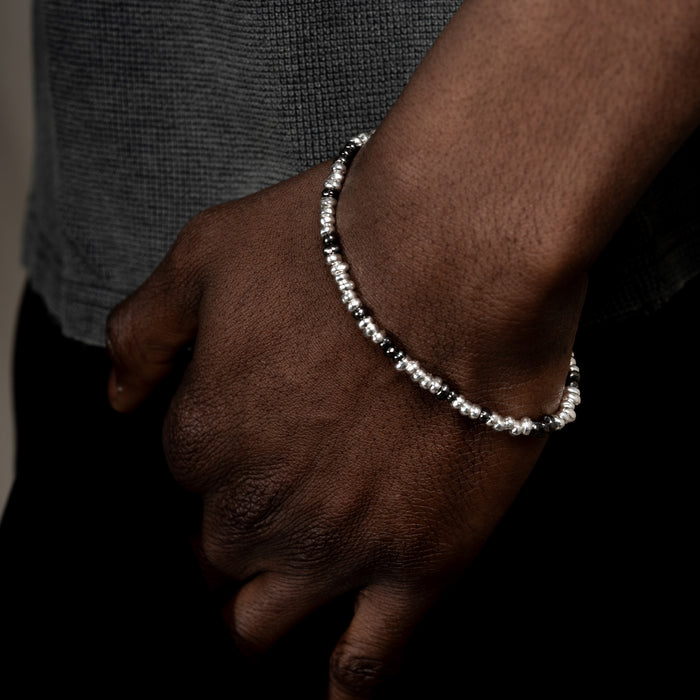 Dower & Hall Men's Mixed Signature Small Nugget Bracelet