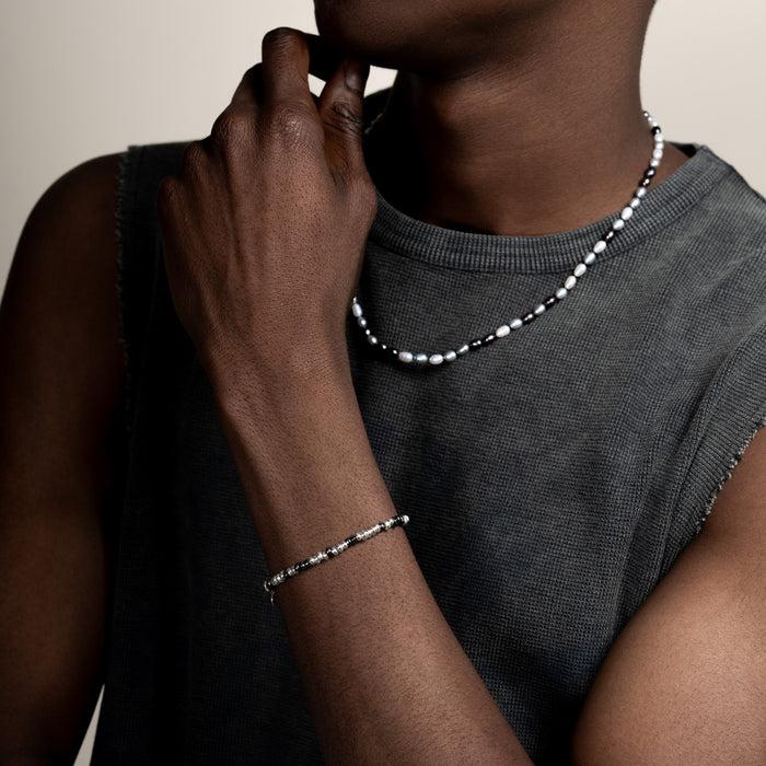 Dower & Hall Men's Mixed Signature Small Nugget Bracelet