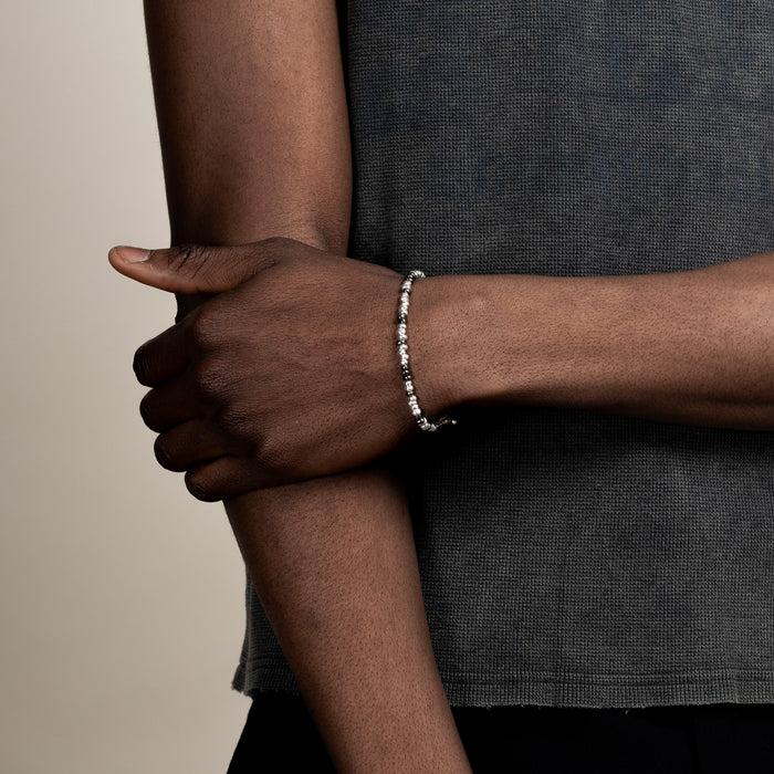 Dower & Hall Men's Mixed Signature Small Nugget Bracelet