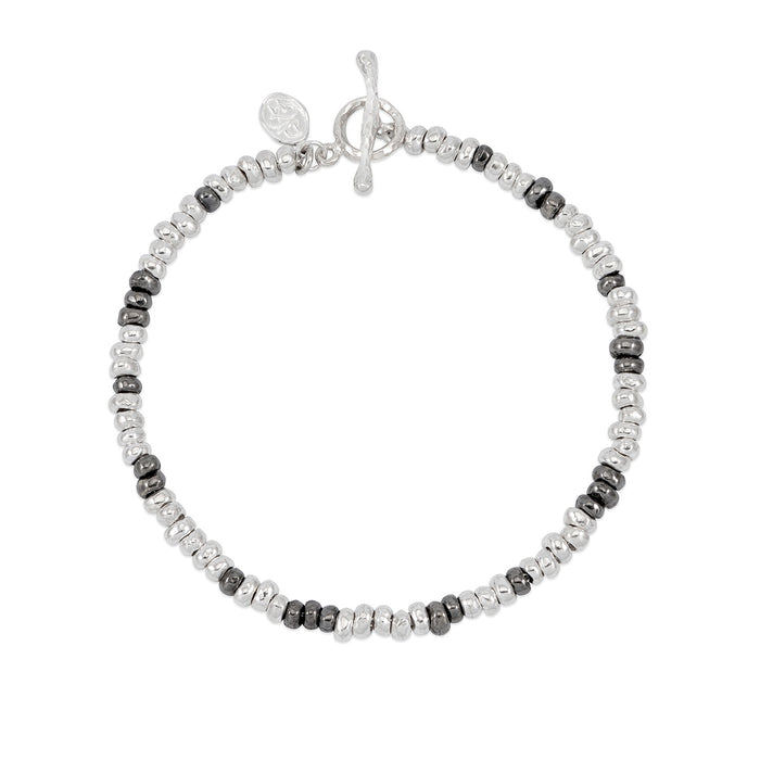 dower & hall Men's Mixed Signature Small Nugget Bracelet
