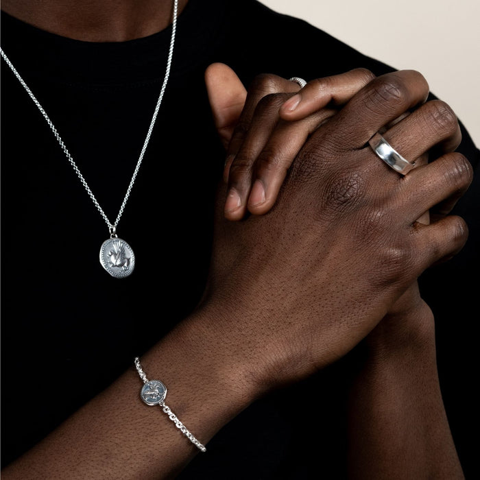 Dower & Hall Men's 'Overcome And Thrive' Pegasus Talisman Necklace