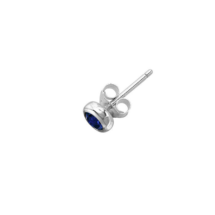 Dower & Hall Men's Single 3mm Blue Sapphire Dewdrop Stud