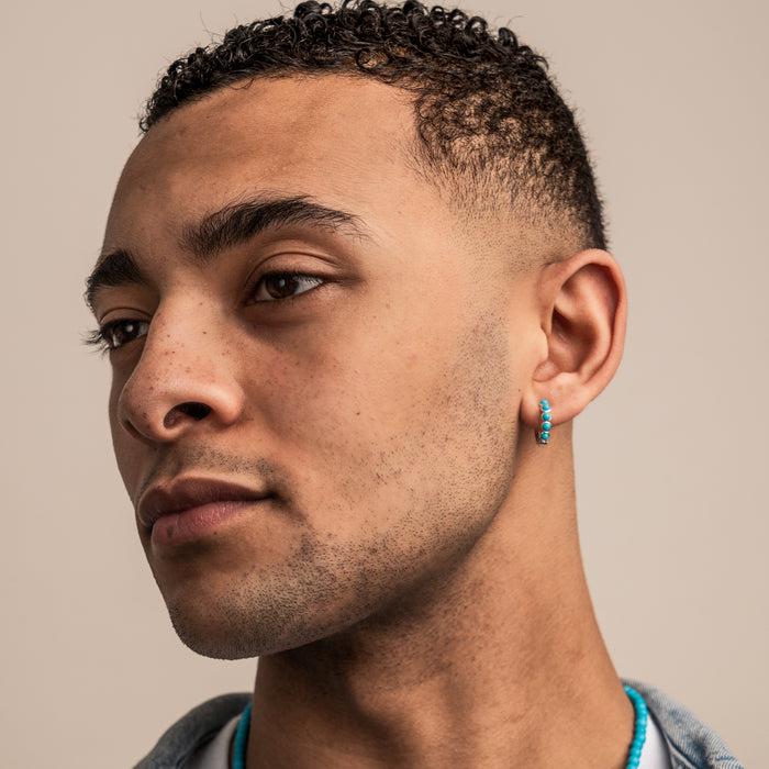 Dower & Hall Men's Single Azure Turquoise Huggie Hoop