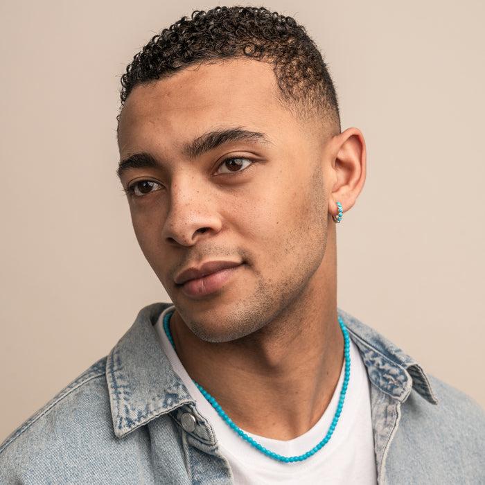 Dower & Hall Men's Single Azure Turquoise Huggie Hoop