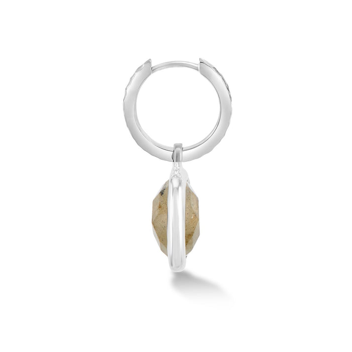 Dower & Hall Men's Single Hoop With Labradorite Drop Earring