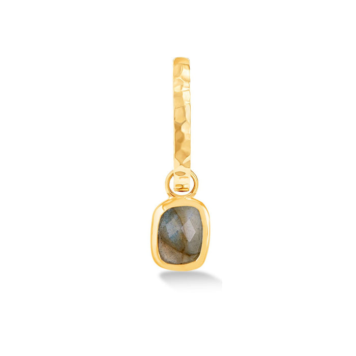 Dower & Hall Men's Single Hoop With Labradorite Drop Earring
