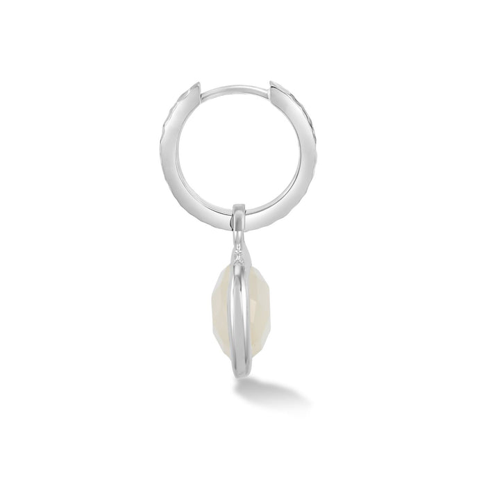 Dower & Hall Men's Single Hoop With Moonstone Drop Earring