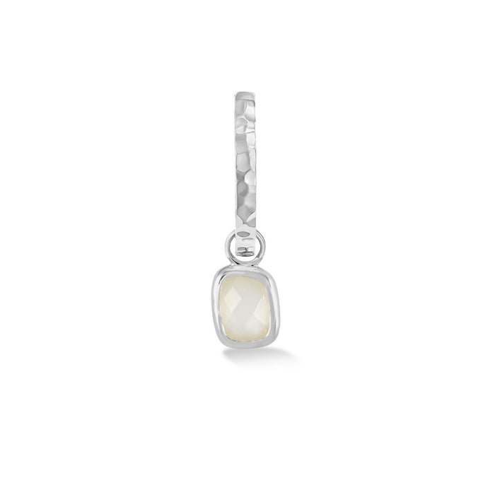 dower & hall Men's Single Hoop with Moonstone Drop Earring