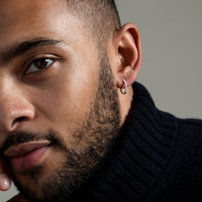 Dower & Hall Men's Single White Sapphire Lumiere Hoop