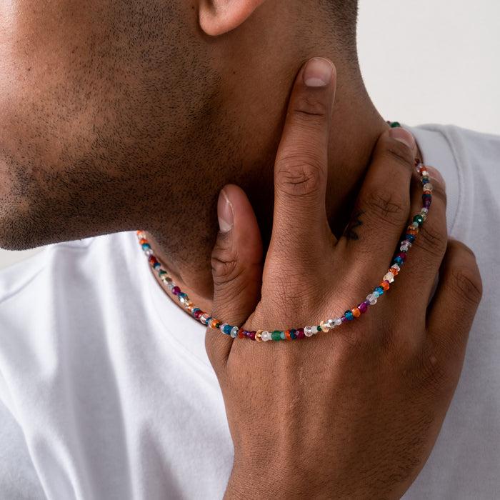 Dower & Hall Men's Tutti Frutti Mixed Gemstone Necklace