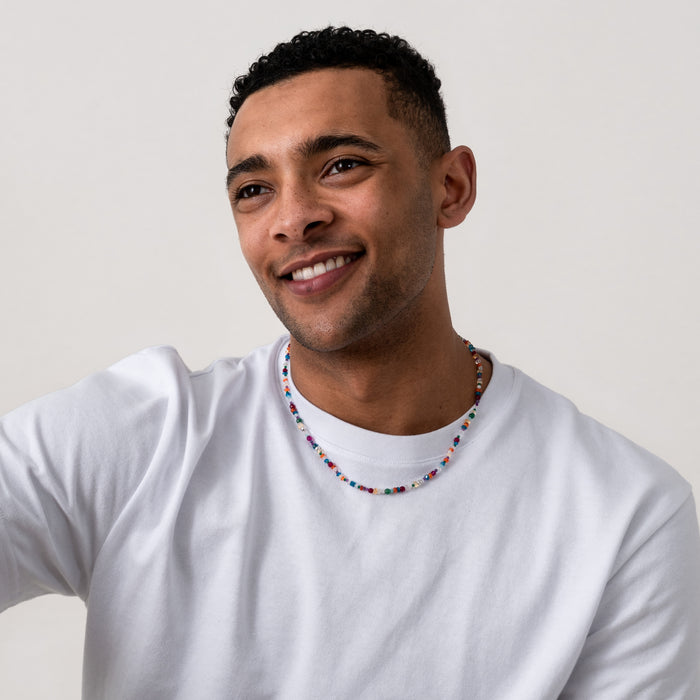 Dower & Hall Men's Tutti Frutti Mixed Gemstone Necklace