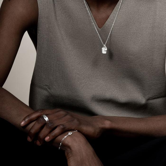 Dower & Hall Men's White Topaz Octagon Humbug Paperclip Bracelet