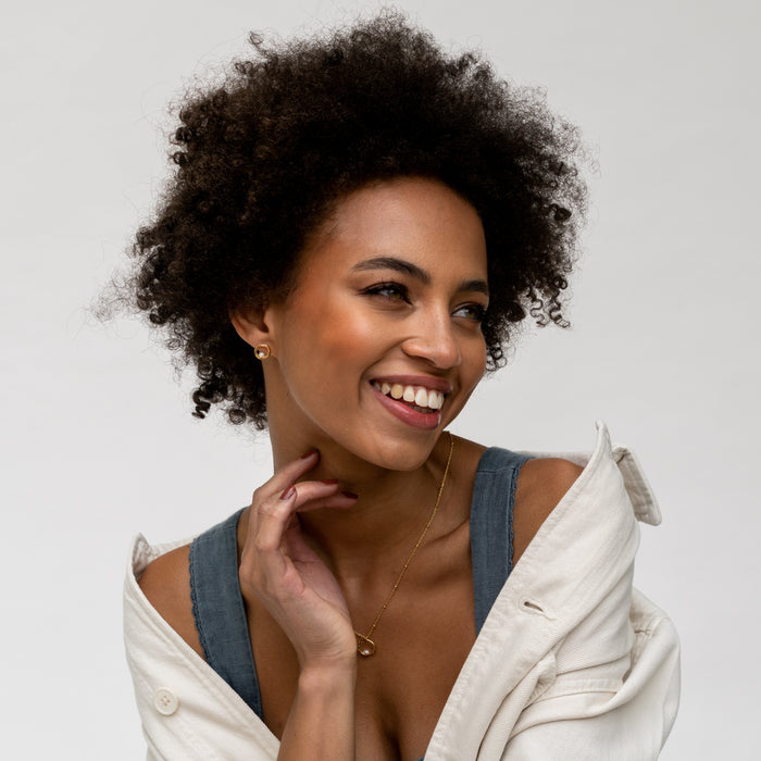 Dower & Hall Open Circle & White Pearl Waterfall Earrings