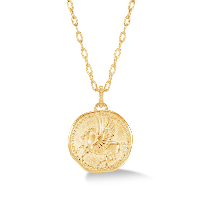 dower & hall Pegasus 'Overcome and Thrive' Talisman Necklace