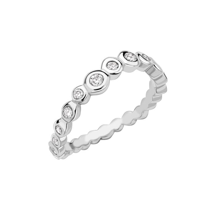 dower & hall Platinum Undulating Half Eternity Ring - 0.25CT