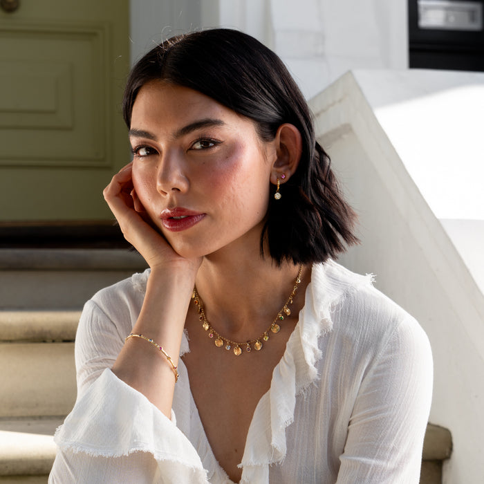 Dower & Hall Round Multi-Coloured Gemstone Array Bangle